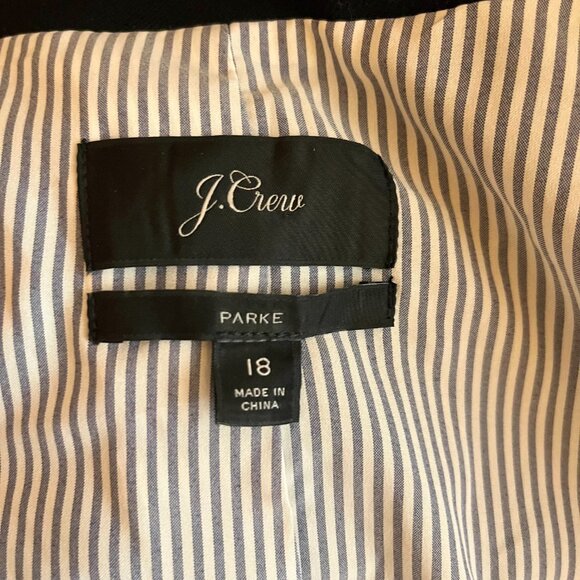 J. Crew Size 18 Parke Blazer Jacket Black Wool Lined - Picture 2 of 13
